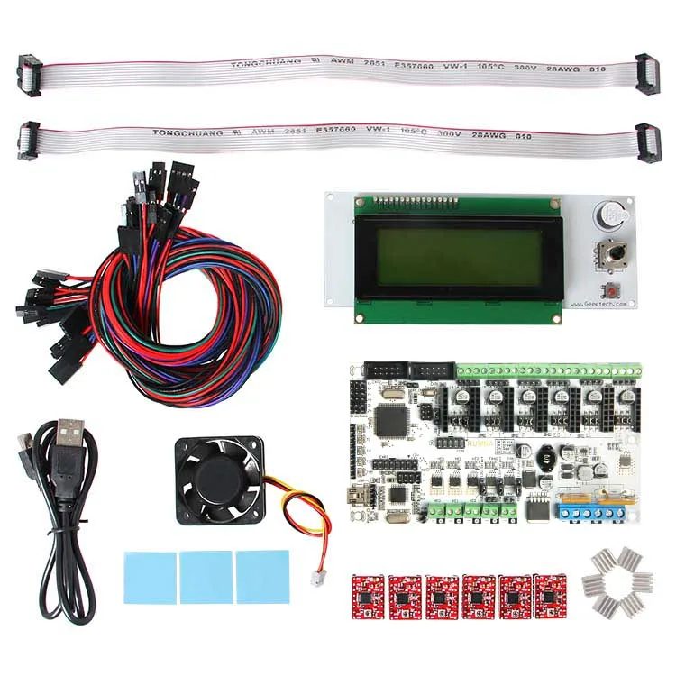 Prix pour Geeetech Rumba conseil + refroidisseur ventilateur + LCD 2004 contrôleur d'affichage + cavalier ect Rumba contrôle conseil kits pour reprap 3D imprimante Prix pour Geeetech Rumba conseil + refroidisseur ventilateur + LCD 2004 contrôleur d'affichage + cavalier ect Rumba contrôle conseil kits pour reprap 3D imprimante