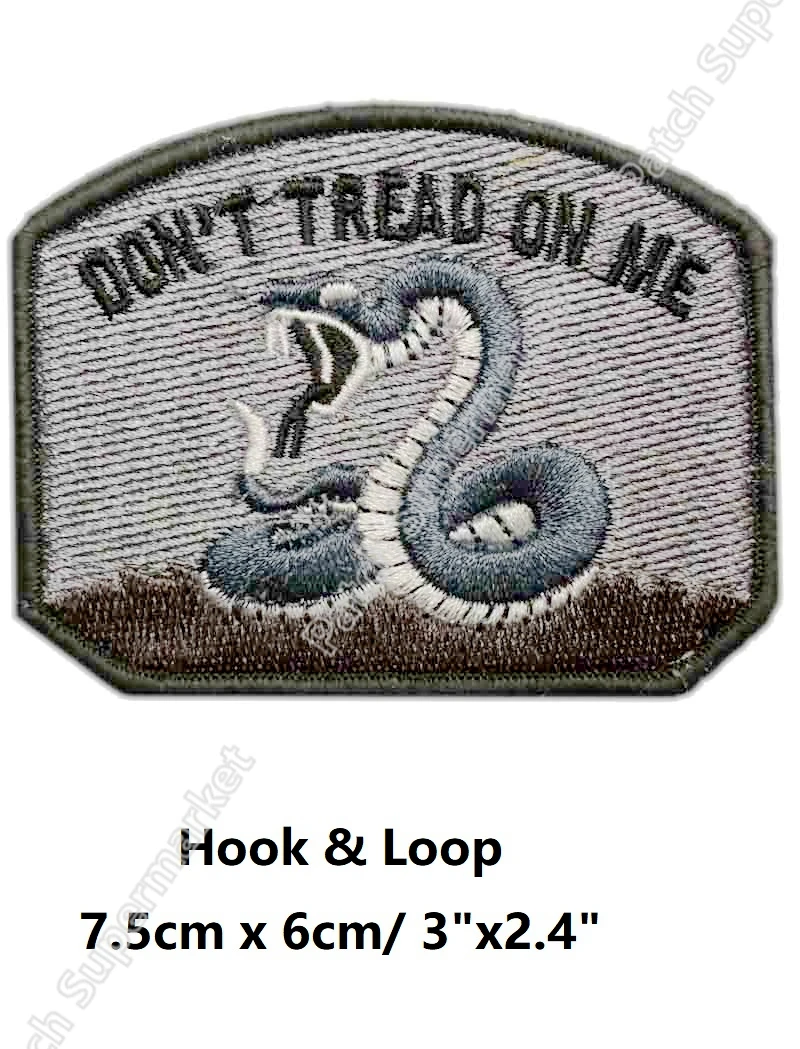 Don/'t Tread on Me Moral Patch Hook /& Loop Black