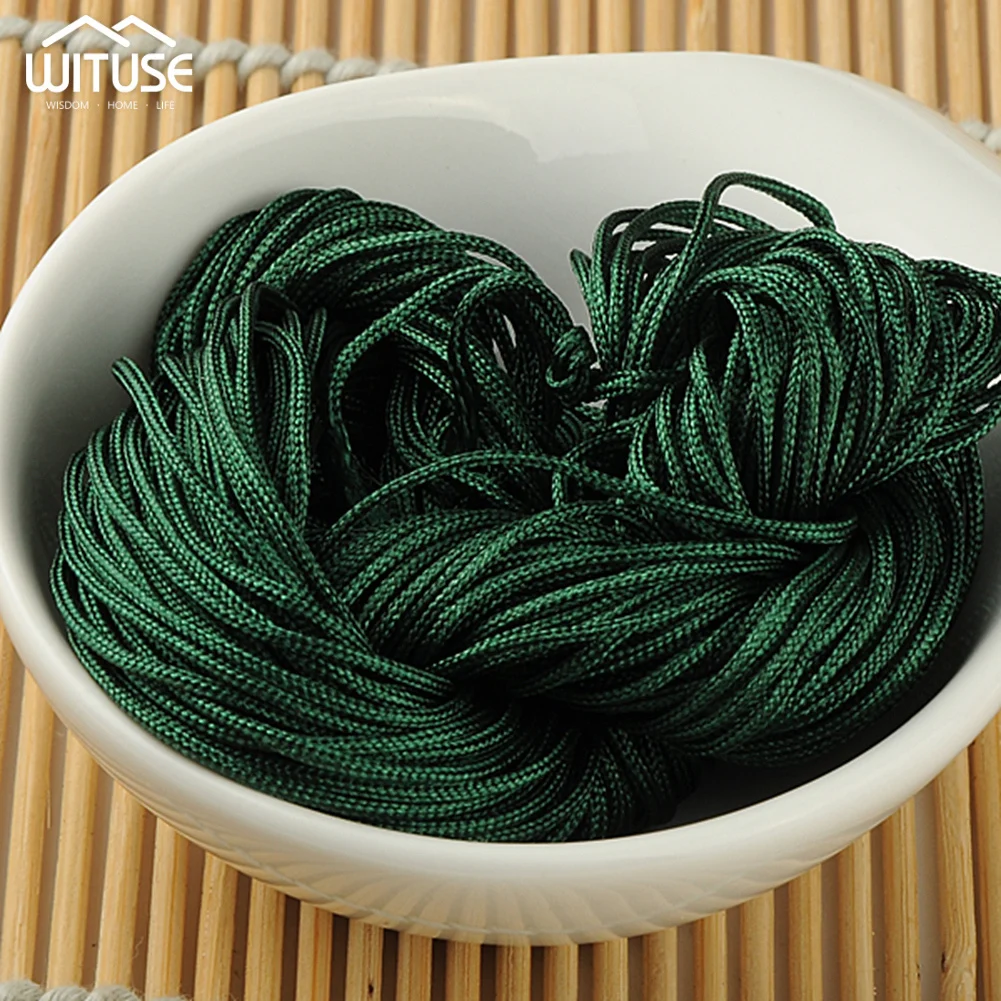 10 м/лот 1,5 мм нейлоновый шнур атласные китайские узлы макраме Бисероплетение шнуры швейная игла Кумихимо для изготовления ювелирных изделий материалы - Цвет: Sage Green