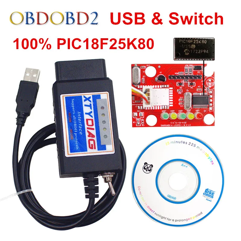 100% PIC18F25K80 رقاقة ELM327 V1.5 USB التبديل ELM 327 يمكن/MS يمكن ل Forscan OBD2 ماسح ضوئي تشخيصي شحن مجاني 100% PIC18F25K80 رقاقة ELM327 V1.5 USB التبديل ELM 327 يمكن/MS يمكن ل Forscan OBD2 ماسح ضوئي تشخيصي شحن مجاني
