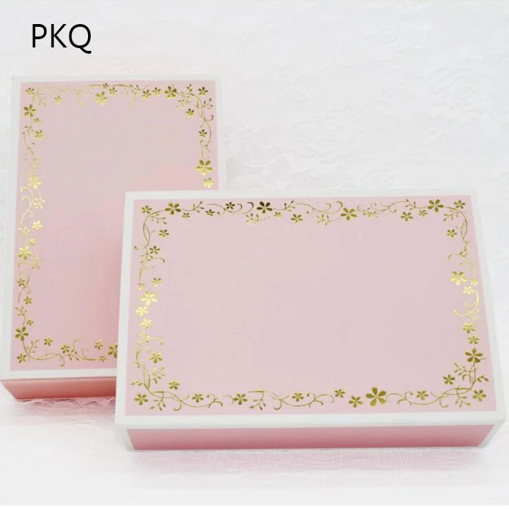 

Large size 20pcs/lot Pink gold foil flower gift packaging box Paper Cake Box Wedding Cake Biscuit Cookies Chocolate Boxes