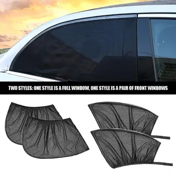 

2/4Pcs Car Window Cover Sunshade Curtain Summer Sunshade Side Window Mesh Breathable Sun Block Sunscreen Heat Insulation Net