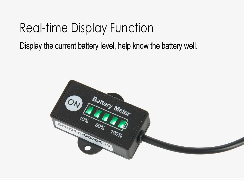 RL-BI005 Батарея датчик уровня топлива Батарея метр 12/24V свинцово-кислотные Батарея тестер для автомобиля Мотоцикл Байк, способный преодолевать Броды косилка ATV UTV