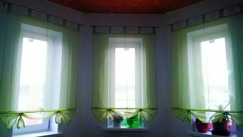 Короткая занавеска для кухни, сплошная прозрачная занавеска, 7 цветов, римские занавески, занавески, оконная тюль