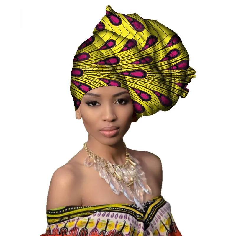 

Multi-color African Print Ankara Head Wrap Tie Scarf High Quality Hair Accessories Gele Ipele African Bazin Rich Headwear AF009
