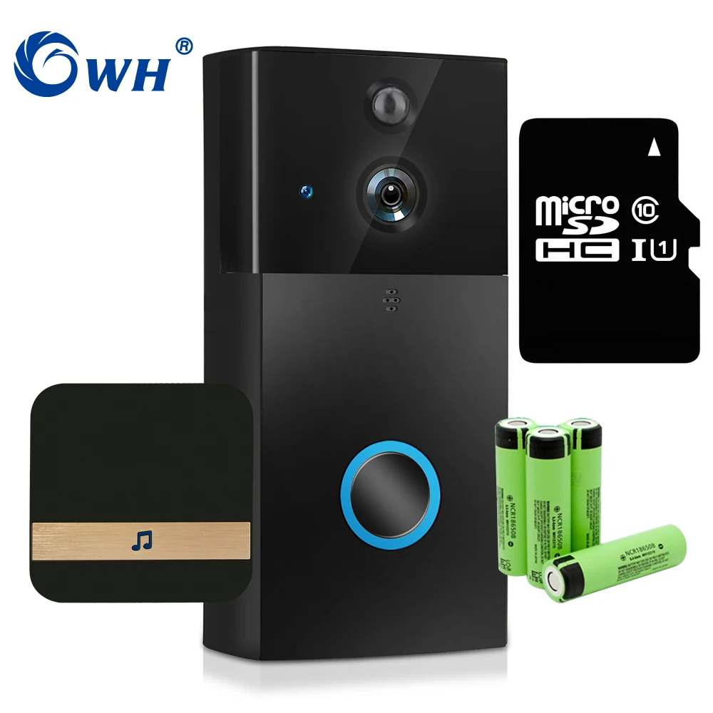 

CWH 720P Wireless Door Bell Camera Intercom Video WiFi Doorbell Camera Support Micro SD Card Recording DC AC or Battery Power