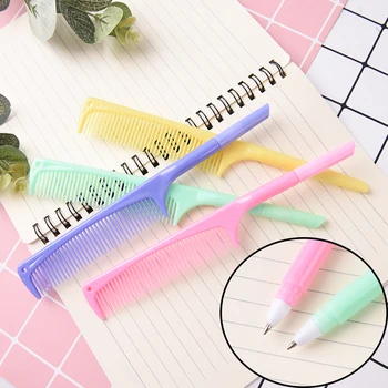 

Plastic Office School Supplies Caneta Blue Ink Gel Pens Newest Korean Creative Comb Pen Ballpoint Pens Stationery