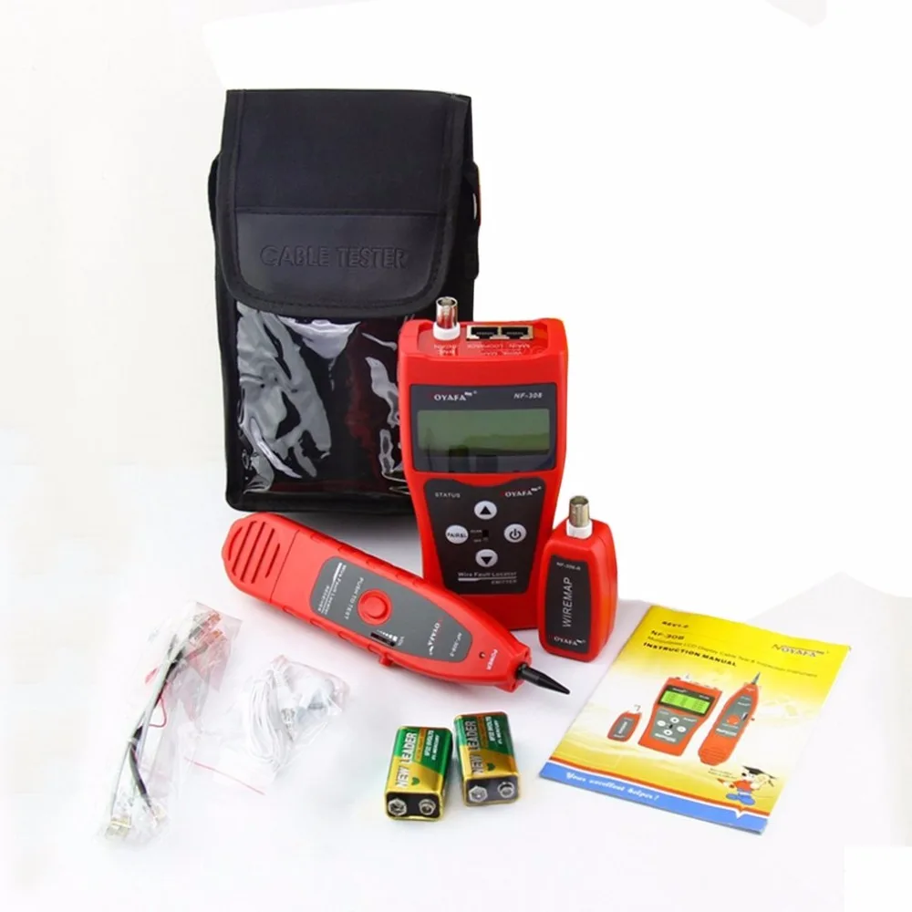 Noyafa NF-308 متعددة الأغراض شاشة الكريستال السائل شبكة كابل الهاتف الفاحص المقتفي خط مكتشف سلك اختبار كابل محدد