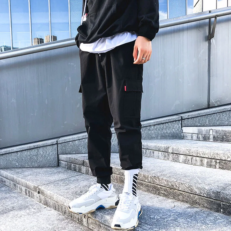 Korean version of the small foot cone type black casual pants free ironing youth versatile overalls trousers free shipping