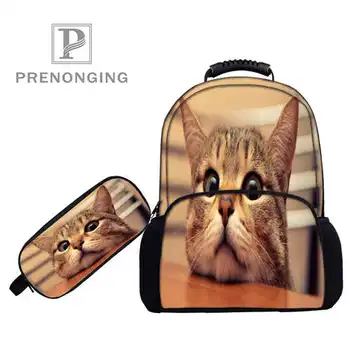 

Custom 17inch cute-cat-ondeskBackpacks Pen Bags 3D Printing School Women Men Travel Bags Boys Girls Book Computers Bag#1031-3-36