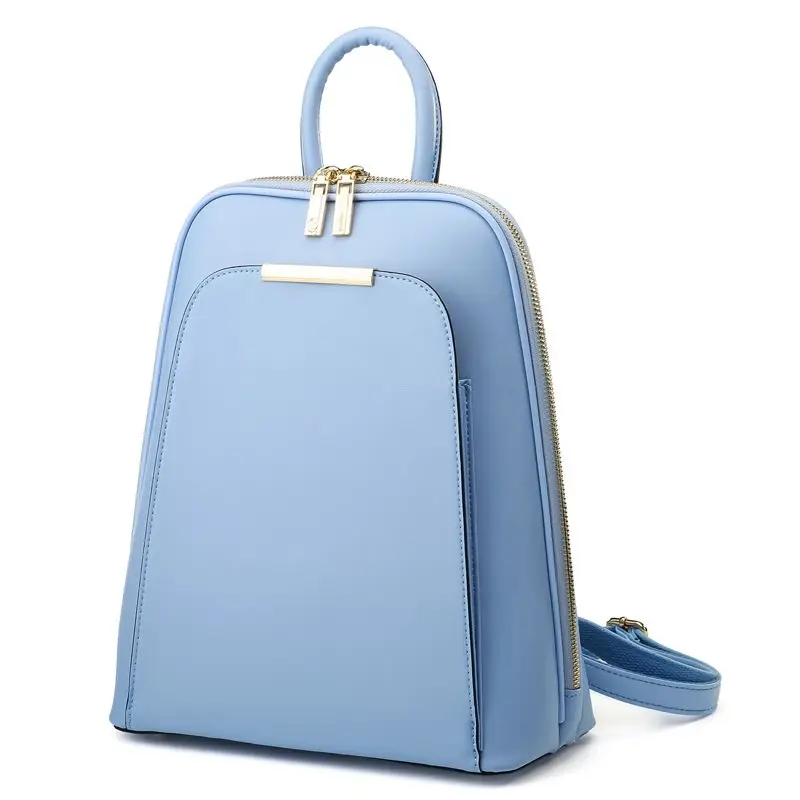 

LOEIL Backpack female fashion sports tide ladies bag Solid color female bag wild leather travel backpack