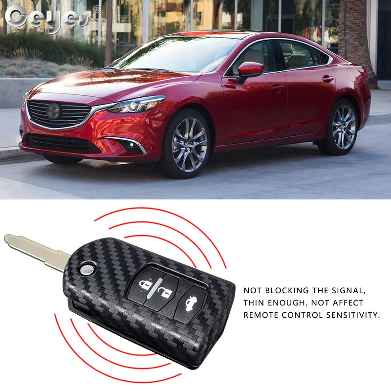 Carbon fiber key cover for MAZDA (4)