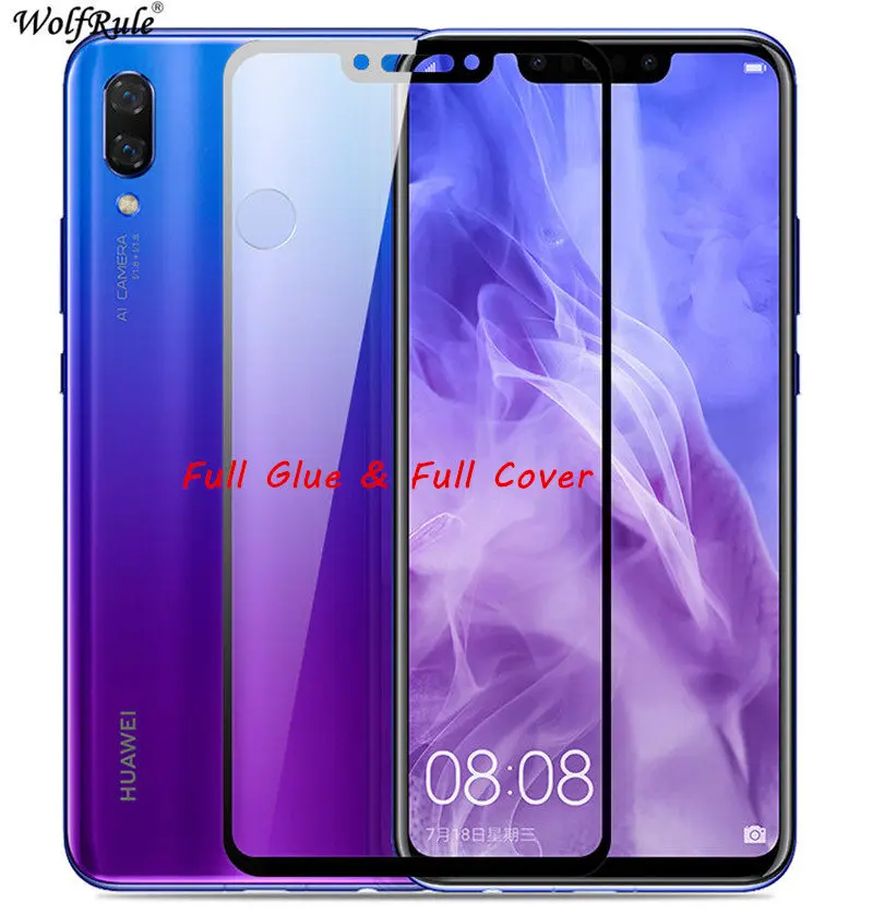 2 шт ЖК экран протектор Huawei Nova 3i полное клеевое стекло 2.5D покрытие закаленное для P