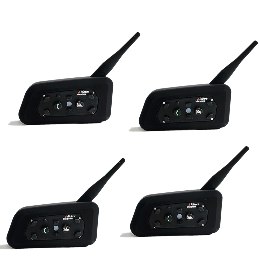 

New 2018 4 PCS R6 1200M Motorcycle Bluetooth Helmet Headset Intercom up to 6 Riders Wireless Waterproof Interphone Headsets GPS