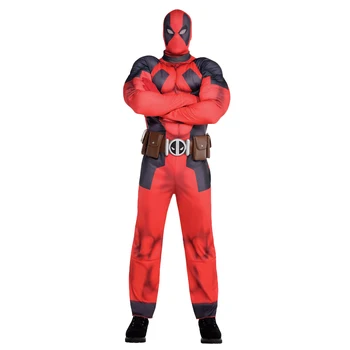 

Super-awesome Adult Deluxe Muscle Deadpool Marvel Comic Superhero Costume On Sale Best Choice For Comedic Timing Of Halloween
