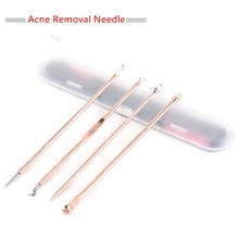 4 шт. двойной головок угревая игла Remover иглы Нержавеющая сталь Прыщ Extractor для чистки лица Красота средства по уходу за кожей