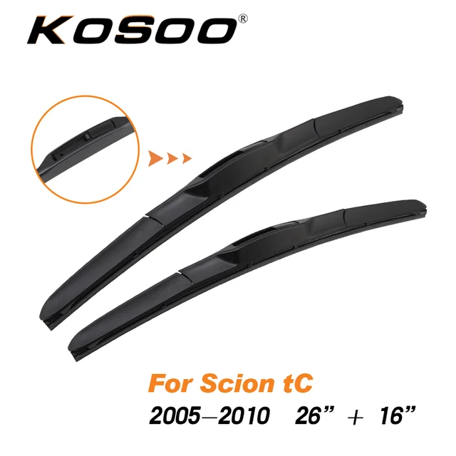 KOSOO Auto Car Wiper Blade For Scion tC (2005 2010),26"+16" 2pcs Soft