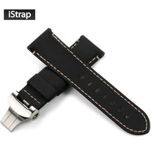 IStrap 24 мм Кевлар Нейлон Группа Смотреть Кожи Ремешок Браслет Ремень Для Panerai С 22 мм Пряжка Развертывания Застежка Бесплатная Доставка доставка