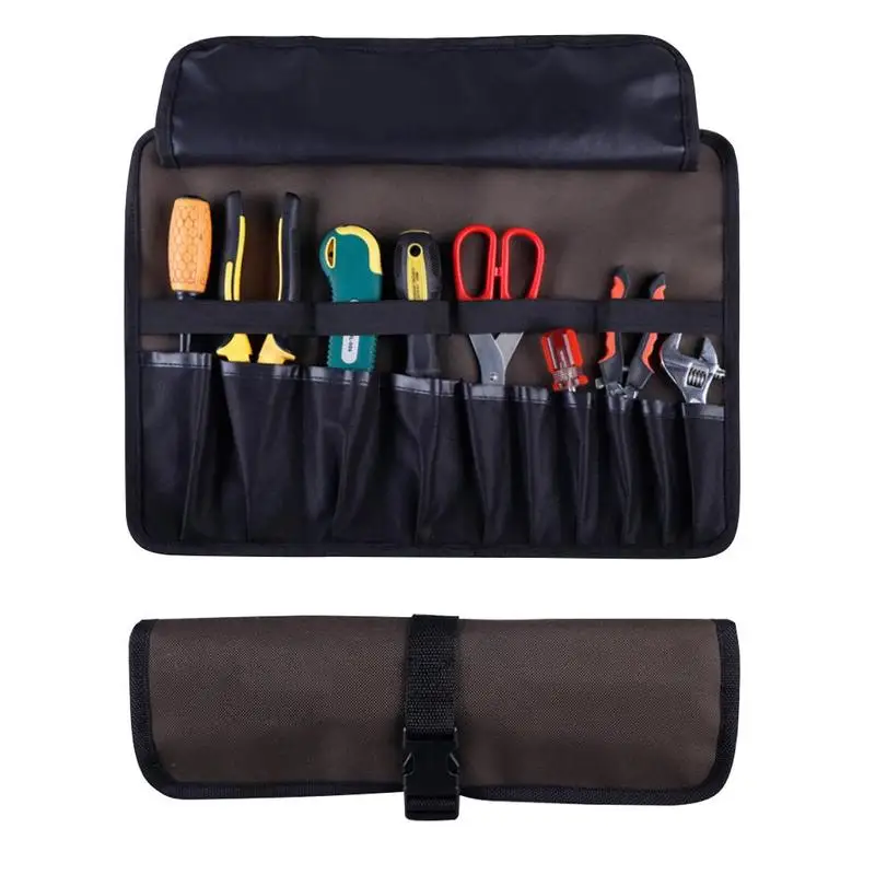 

New Black Blue Red Roll Bag Carry Case Bag Chef Knife Bag Kitchen Cooking Portable Durable Storage Pockets