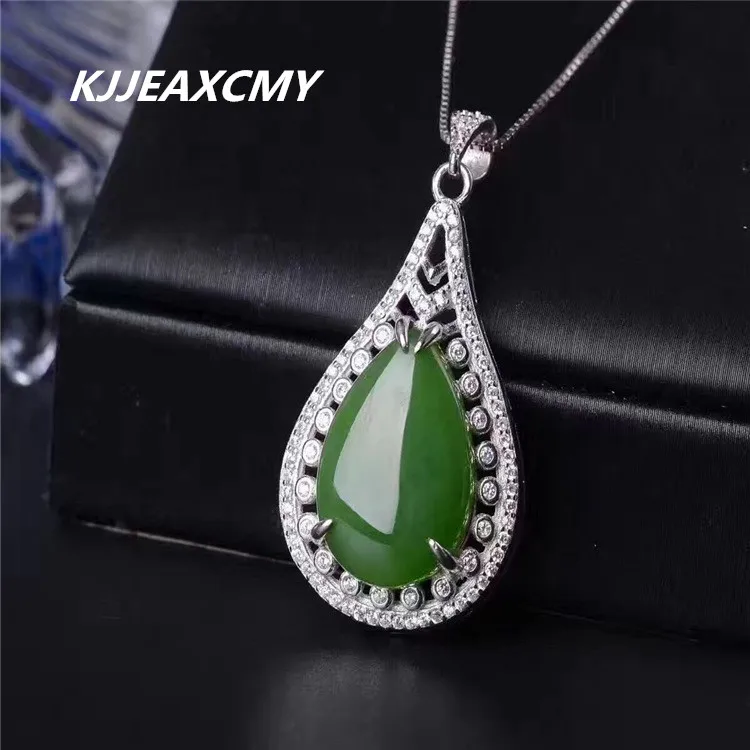 

KJJEAXCMY boutique jewelry,Hetian jade necklace, 925 silver ornaments and Tian Biyu pendant ladies Sterling Silver Pendant Jewel