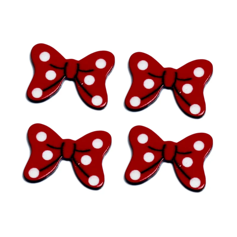 

LF 30Pcs Red Bowknot Acrylic Decoration Crafts Beads Flatback Cabochon Scrapbook DIY For Clothes Embellishments Accessories
