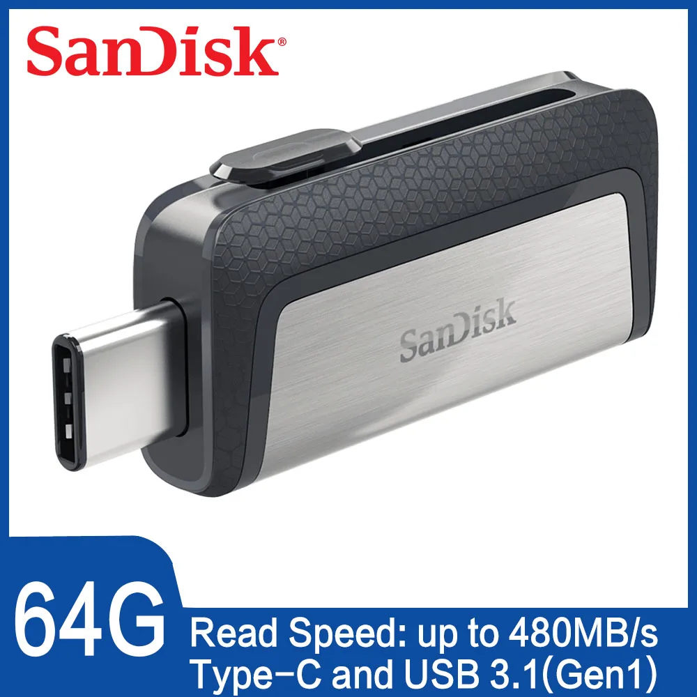100% флеш накопитель SanDisk USB 3 1 128 Гб 64 ГБ 32 экстремально высокая скорость OTG type C для