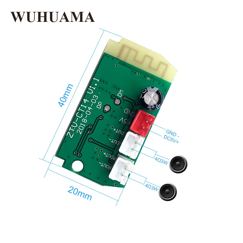 DC3.7-5V Wireless Bluetooth 4.2 Audio Receiver Board Sound Module 3W Amplifier Board DIY Bluetooth Speaker Modification Module