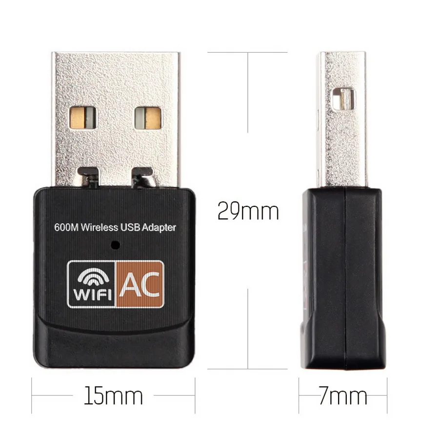 100 шт. 2 4 ГГц 5 Мини Сетевой беспроводной USB Wi-Fi адаптер компьютер 600 Мбит/с антенна