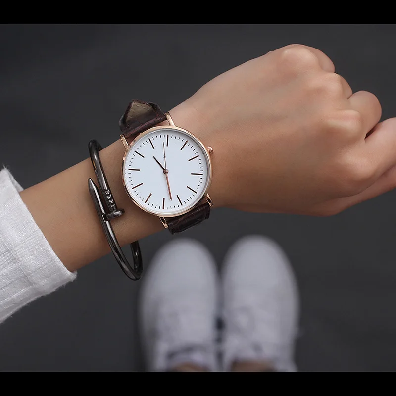 Горячая распродажа Женские часы-браслет женские кварцевые женские часы модные часы женские часы водонепроницаемые винтажные часы для девочек - Цвет: Big black