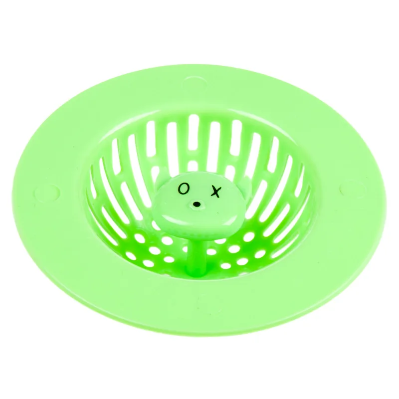 Новое мультяшное ситечко для душа канализационный дренаж фильтр с отверстиями портативный предотвращает засорение Сливная крышка кухонные аксессуары для ванной комнаты - Цвет: Green