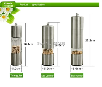 

Cooking Tools Large-Sized Salt Pepper Grinder Spice Shaker Condimentos Temperos Galheteiro Cruet Kitchen Accessory Churrasco