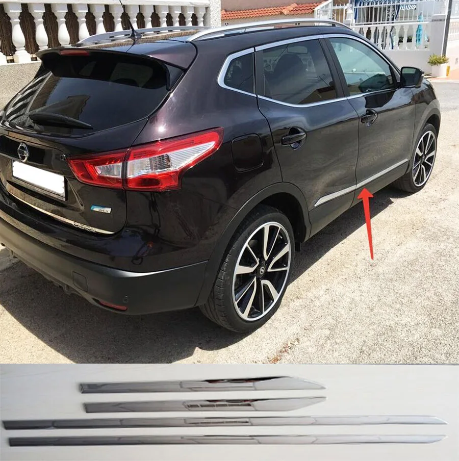 ACCESSORIES FIT FOR 2014 2015 2016 NISSAN QASHQAI CHROME ABS DOOR SIDE