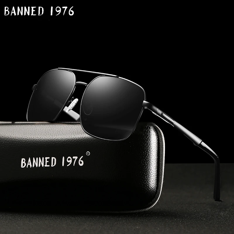 

2019 BANNED 1976 Fashion Polarized Sunglasses Men Luxury Brand Designer Vintage Driving Sun Glasses Male Goggles Shadow UV400