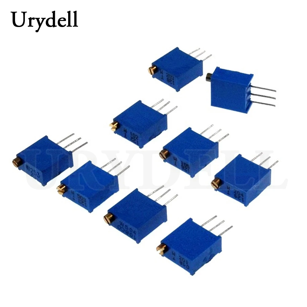 

10pcs 3296W 3296 50 100 200 500 ohm 1K 2K 5K 10K 20K 50K 100K 200K 500K 1M ohm 103 100R 200R 500R Trimpot Trimmer Potentiometer