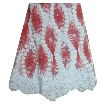 

French Lace Fabric 2018 African French Lace High Quality Embroidery African Tulle Lace Fabric With stones for dress xf68-90