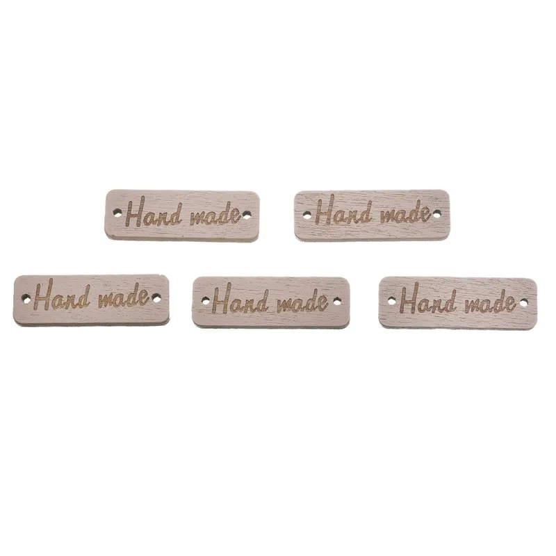 

50Pcs 2 Holes "Handmade" Letter Wooden Buttons Sewing Accessories Decoration Button For Clothing Scrapbooking Craft DIY