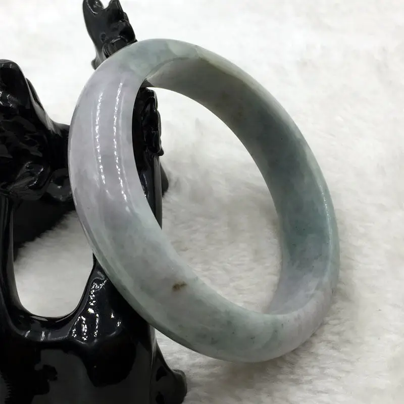

02035 Certified Grade A Natural Lavender Green Jadeite Jade Bangle Bracelet
