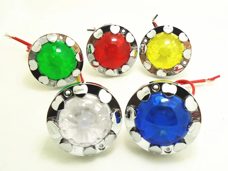 5 pcs / lot 6CM DC+12V Round LED light, blue, green, red, white, yellow