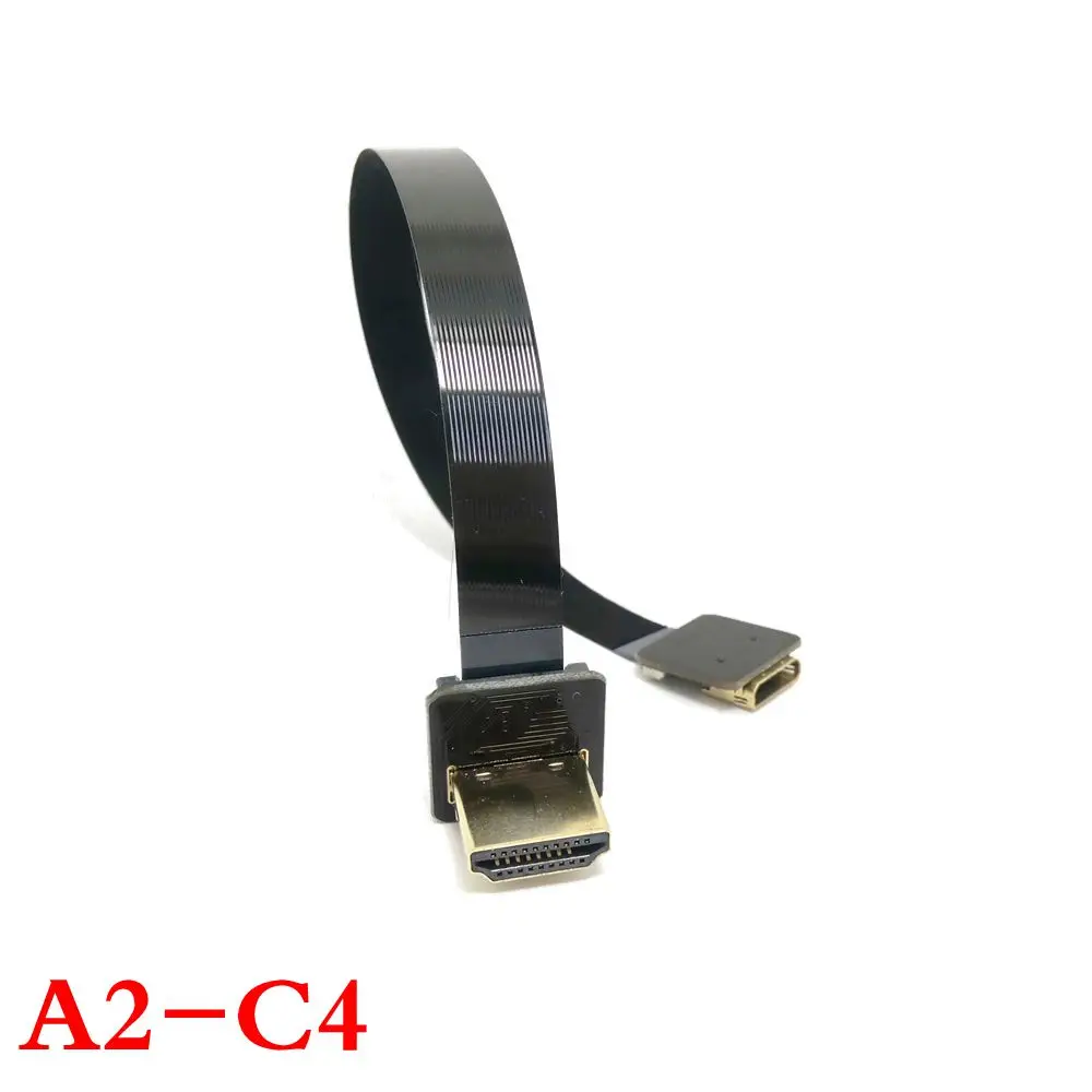 5cm-80cm 90 Degree Up Angled FPV Mini HDMI Male to HDMI Male FPC Flat Cable for Multicopter Aerial Photography