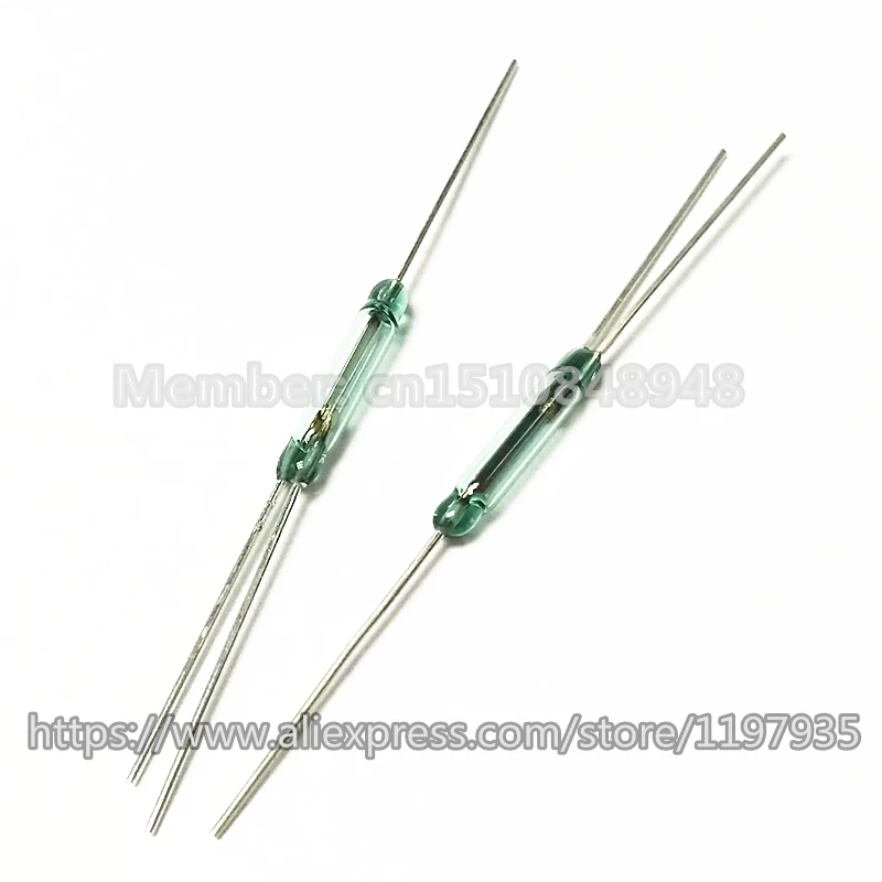 

3 pin Reed Switch Normally Open and Normally Close Conversion Reed Switch 2.5X14MM magnetic switch GLASS Green