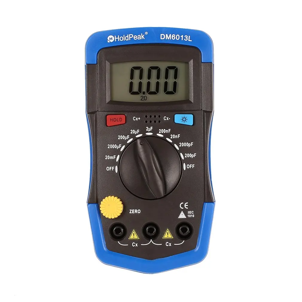 

DM6013L Portable Handheld Digital Capacitance Capacitor Meter 1999 Counts Tester 200pF~20mF Data Hold Backlight Drop Shipping