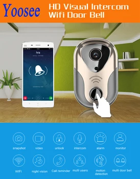

Wireless Wifi IP Video Door Phone With 720P Camera APP Remote unlock Night Vision IR Cam for IOS Android