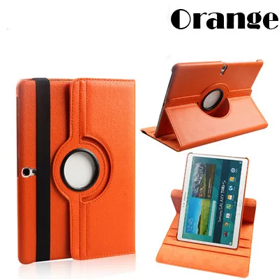 360 Вращающийся из искусственной кожи чехол для samsung Galaxy Tab S 10,5 дюймов T800 T805 SM-T800 SM-T805 планшет смарт-чехол Funda Capa чехол+ ручка - Цвет: Orange