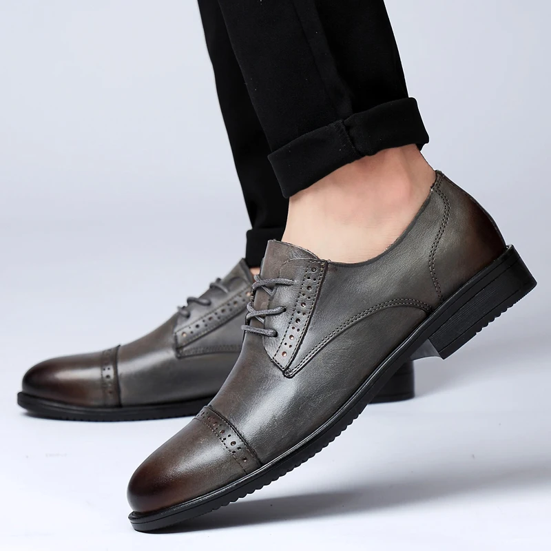 Romмедаль/Мужская официальная обувь из натуральной коровьей кожи высокого качества с острым носком; деловая обувь для свадьбы; Мужская обувь для отдыха;