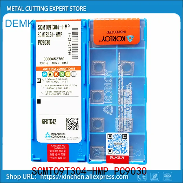 SCMT09T308-HMP PC9030 Carbide Turning Insert,Plate for Lathe Holder SSKCR/SSSCR/SSDCN,Suitable for Processing Stainless Steel