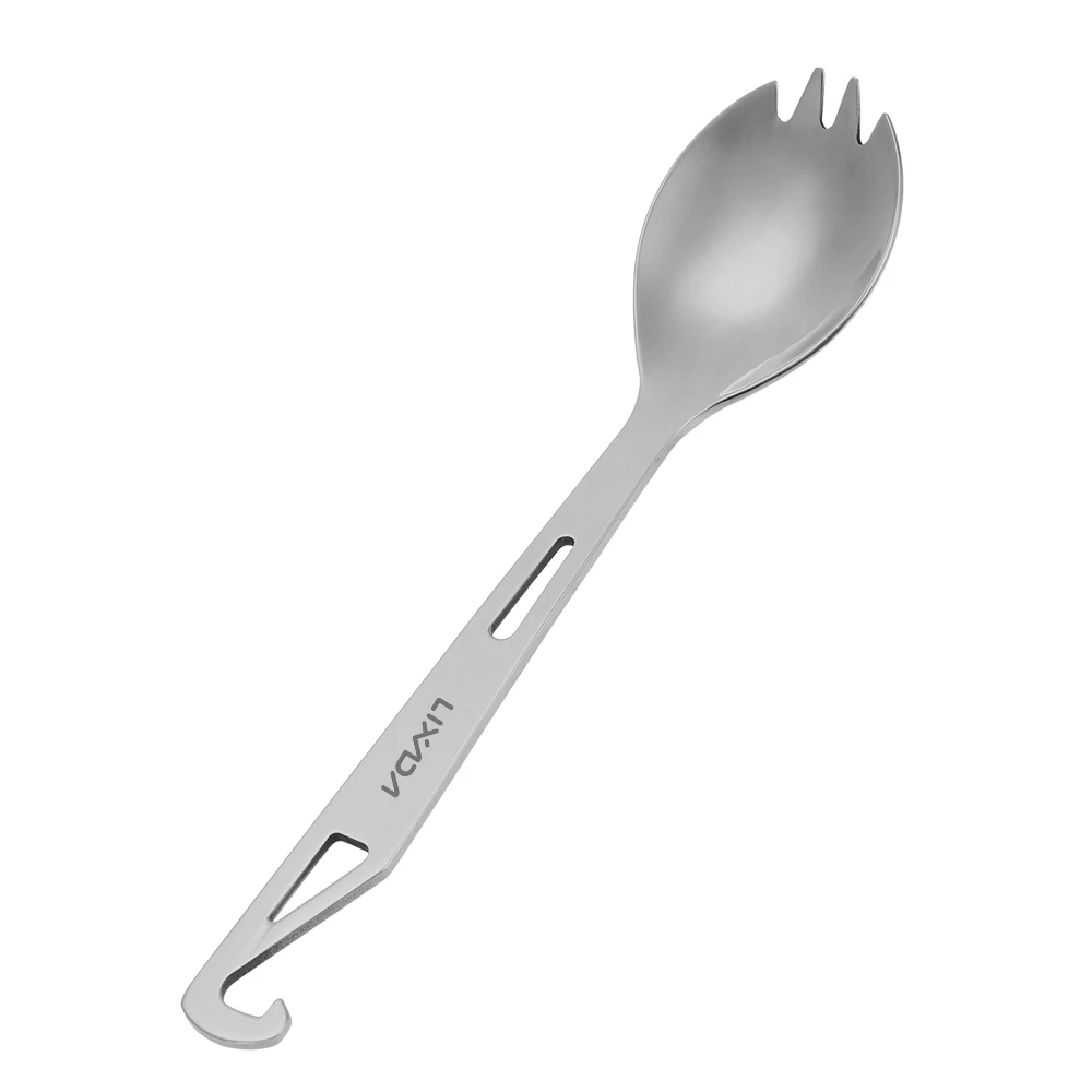 Lixada нержавеющая сталь Spork длинная ручка Spork с открывалкой для бутылок легкий открытый ужин Spork Столовые приборы для путешествий кемпинга