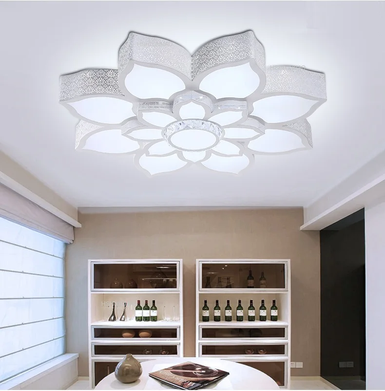 Lotus crystal LED ceiling lamp home living room bedroom study restaurant lights commercial places illumination Ceiling light | Освещение
