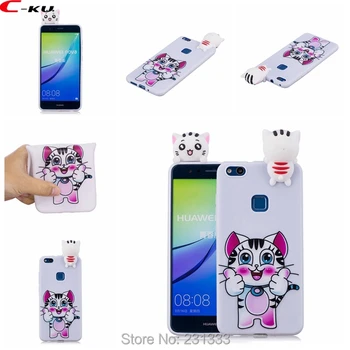 

C-ku 3D OWL Cartoon Soft TPU Case For Huawei P9 P8 LITE 2017 P10 Y5 2017 MATE 10 Honor 9 Lite Unicorn Panda Cat Bear Skin 50pcs