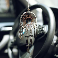 Автомобильный кулон, перо, Ловец снов, ретро искусство, ремесло, украшение для дома, авто или зеркало заднего вида, подвесные украшения, аксессуары, подарки