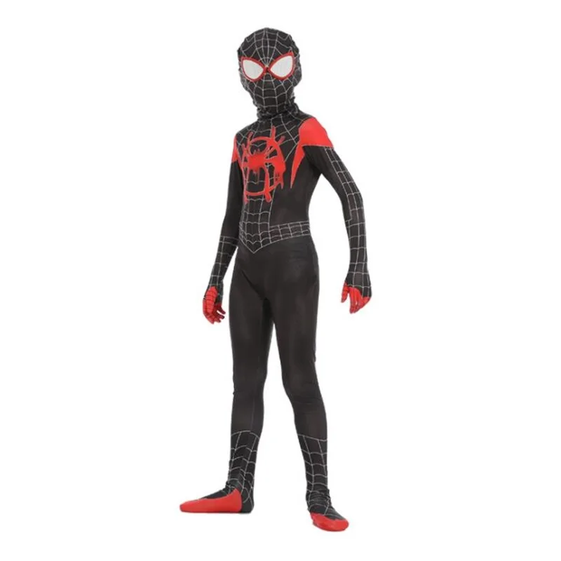 Spider-Man: Into the Spider-Verse Miles Morales Kids Cosplay Costume Zentai Superhero Bodysuit Jumpsuit Suit 